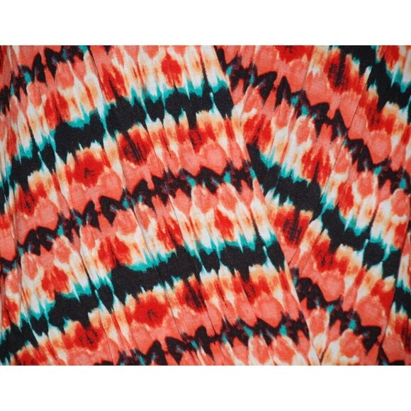 Jillian Nicole Ladies Abstract Blouse Top Size L Stretch 3/4 Sleeve Wrap Look - Picture 3 of 9